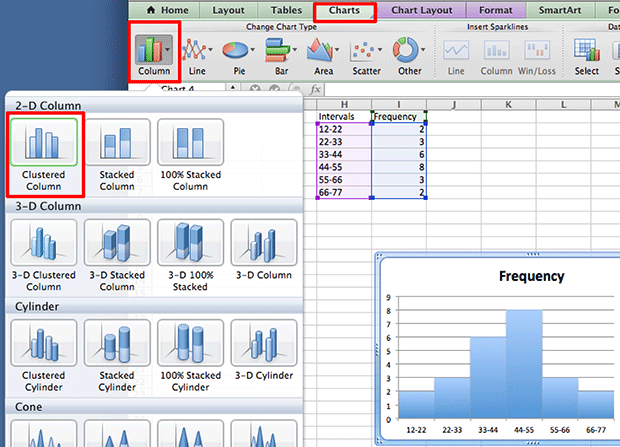 histogram with two variables excel