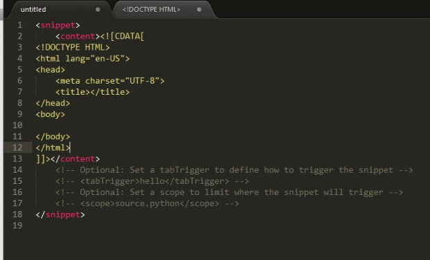 html snippets