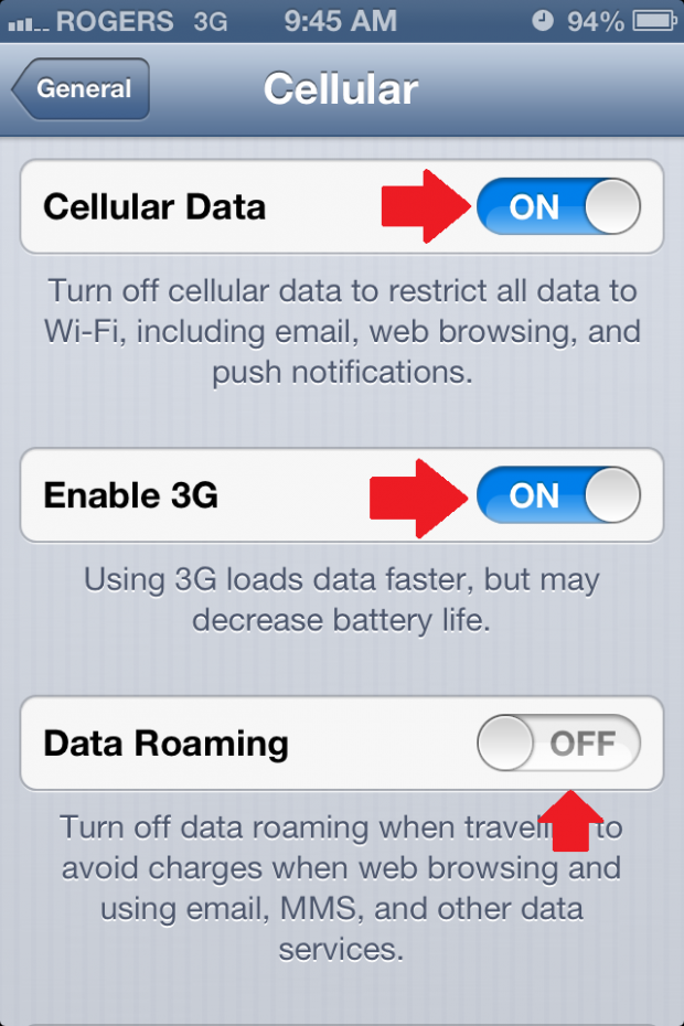 disable cellular data for kodi on ios