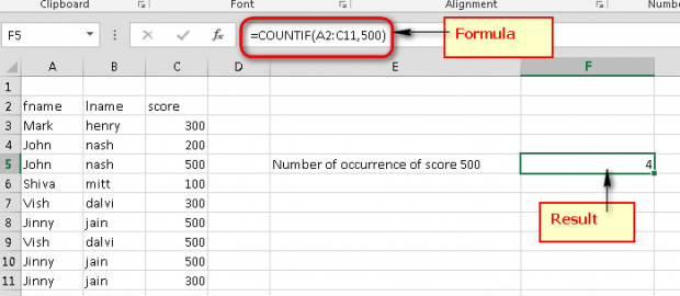 Microsoft Excel Count The Number Of Occurrences Of A Text Or Number