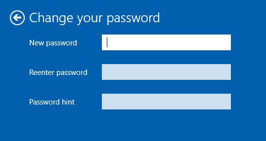 Windows 10 change password