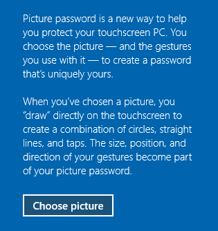 Windows 10 create picture password
