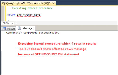 Sql Server Set Nocount On Statement With Examples