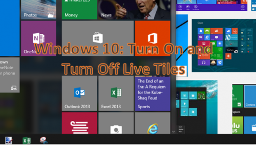 Windows 10: Enable and Disable Live Tiles on the Start Menu