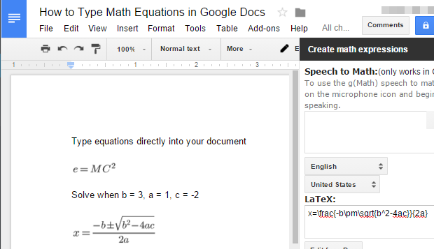 How To Use LaTeX Math Equations In Google Docs