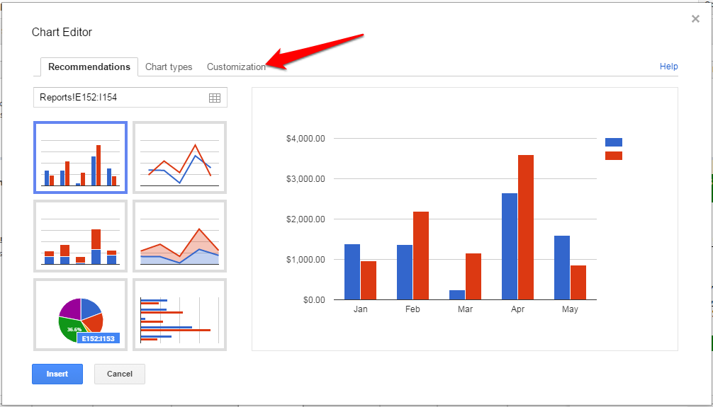 Диаграммы google sheets