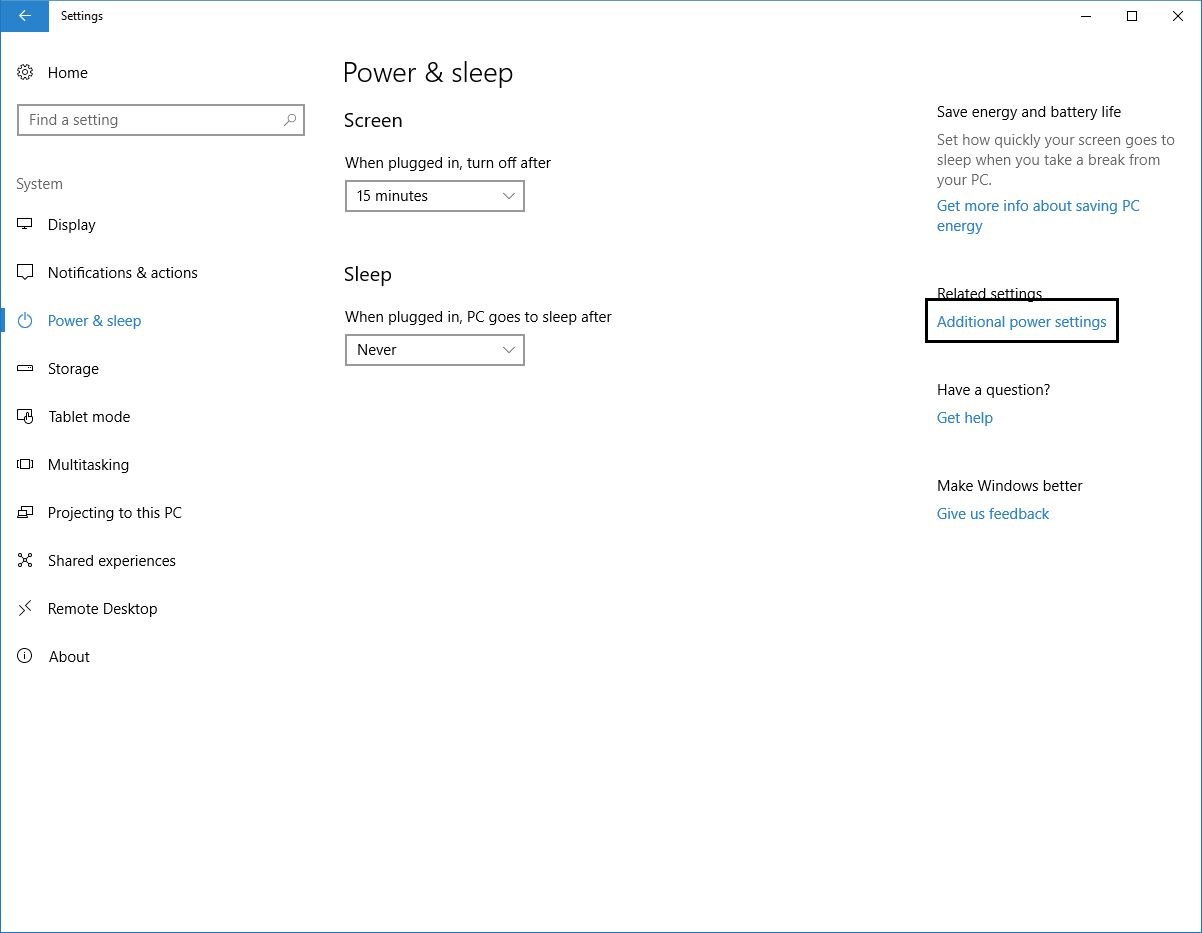 How to create a custom power plan on Windows 10