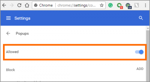 how do i enable pop ups in google chrome