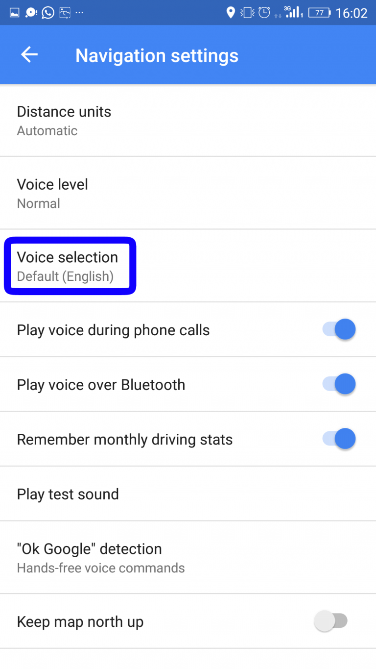 download change google maps voice
