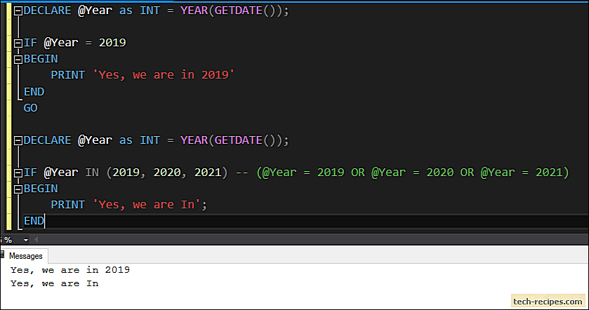 How To Use IF ELSE Statement In SQL Server