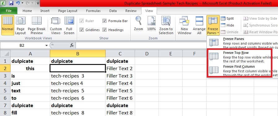 Excel Freeze Panes To Lock Rows And Columns 2385