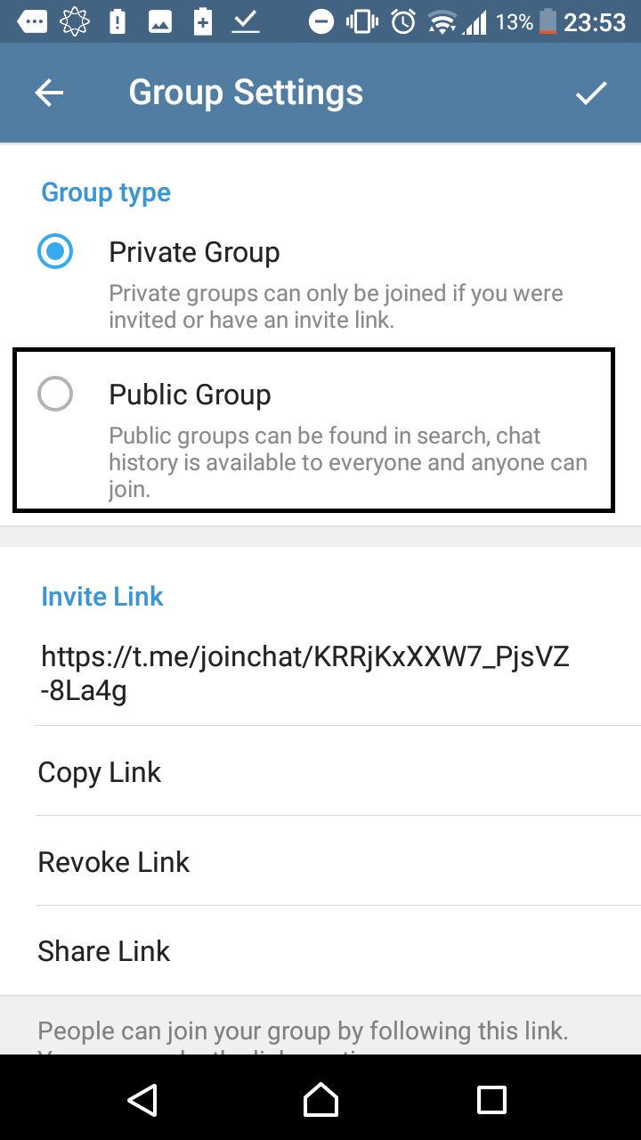 open telegram group