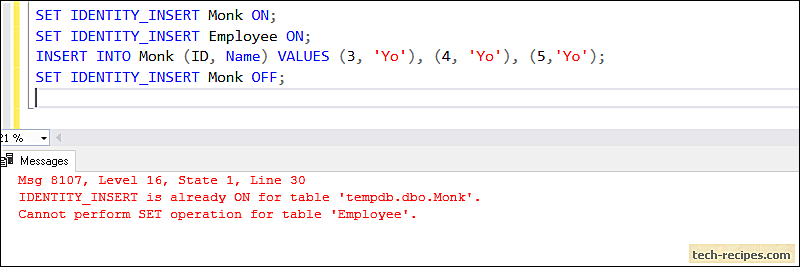 How To Use SET IDENTITY INSERT In SQL Server