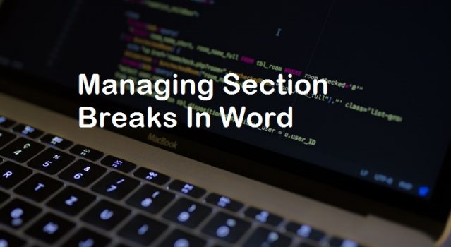 how to eliminate section breaks in word