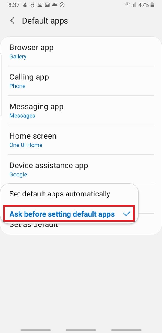 android how to change default video player