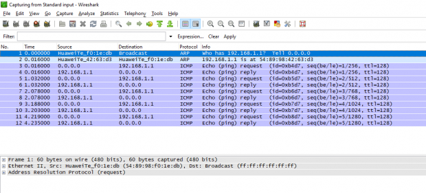 wireshark capture packets from other computers