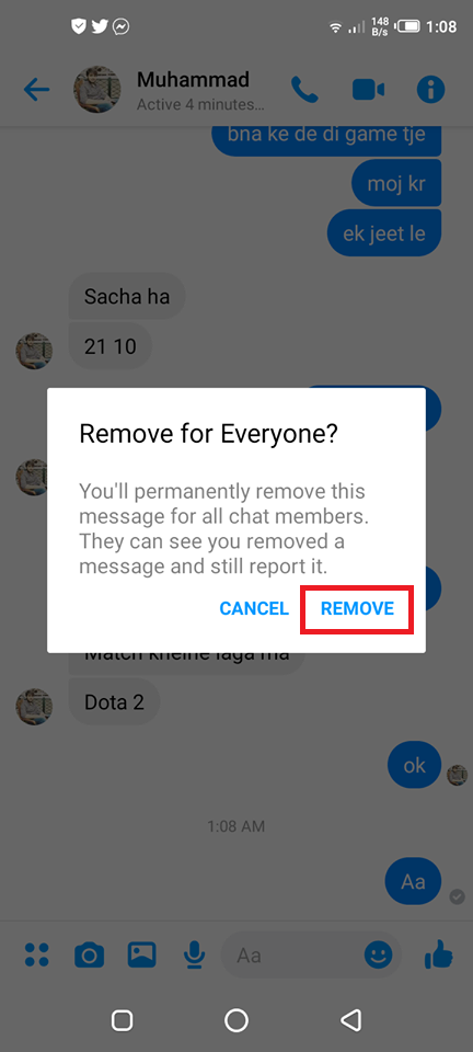 deleted messages on fb messenger