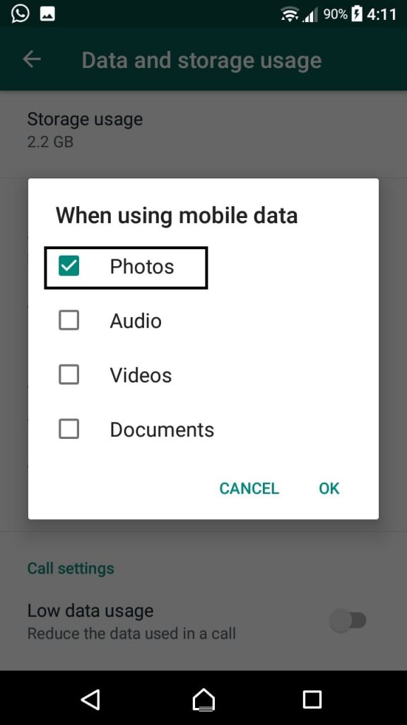 how much data does whatsapp video call use