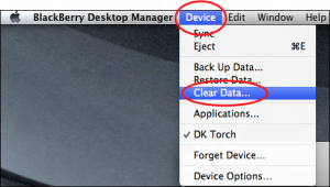 blackberry device not connecting to desktop manager