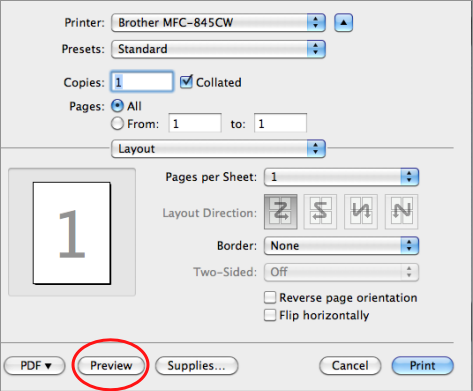How to press for print on mac pages
